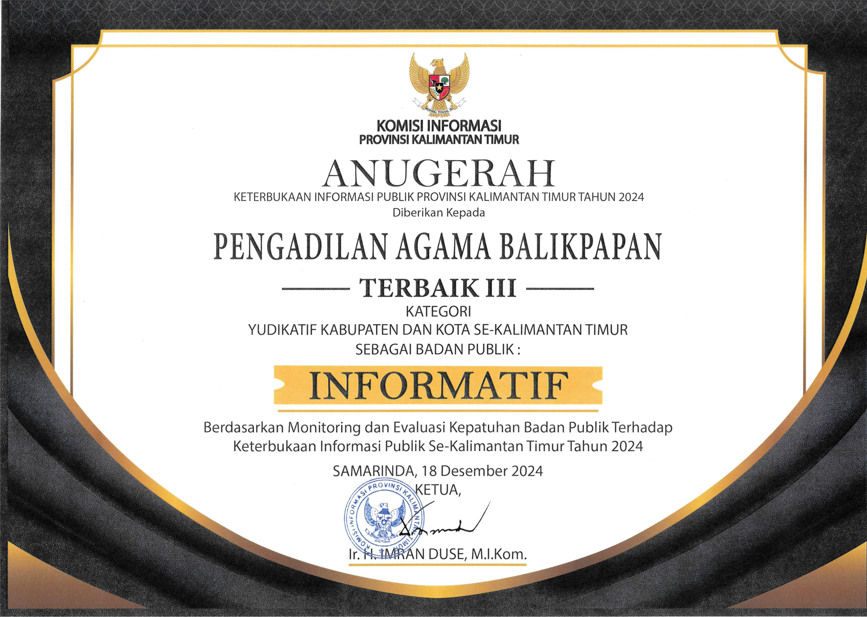 4 TAHUN BERPREDIKAT INFORMATIF TERIMAKASIH KIP KALTIM
